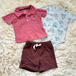 Carters 3 Piece Set Summer Bicycle Outfit 12 months